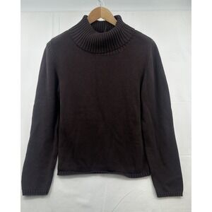 Oxford Fulham Sweater Women's XL Brown  Turtleneck Ribbed Stretch Classic  New